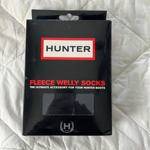 Hunter Black Fleece Welly Socks (US 5-7)